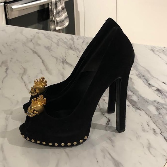 Alexander McQueen Suede Peeptoe Pumps - Size 40/10 - Picture 2 of 2